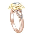 thumbnail image 2 of AFFY 0.96 Carat Round Shape Natural Diamond Two-Tone Flower Engagement Ring 14K Solid Rose Gold Ring Size-5.5, 2 of 2