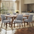 thumbnail image 7 of Dining Chairs - Mid Century Modern Farmhouse Fabric Upholstered with Back and Wood Legs for Dining Room and Restaurant, Set of 2,Lightgrey, 7 of 7