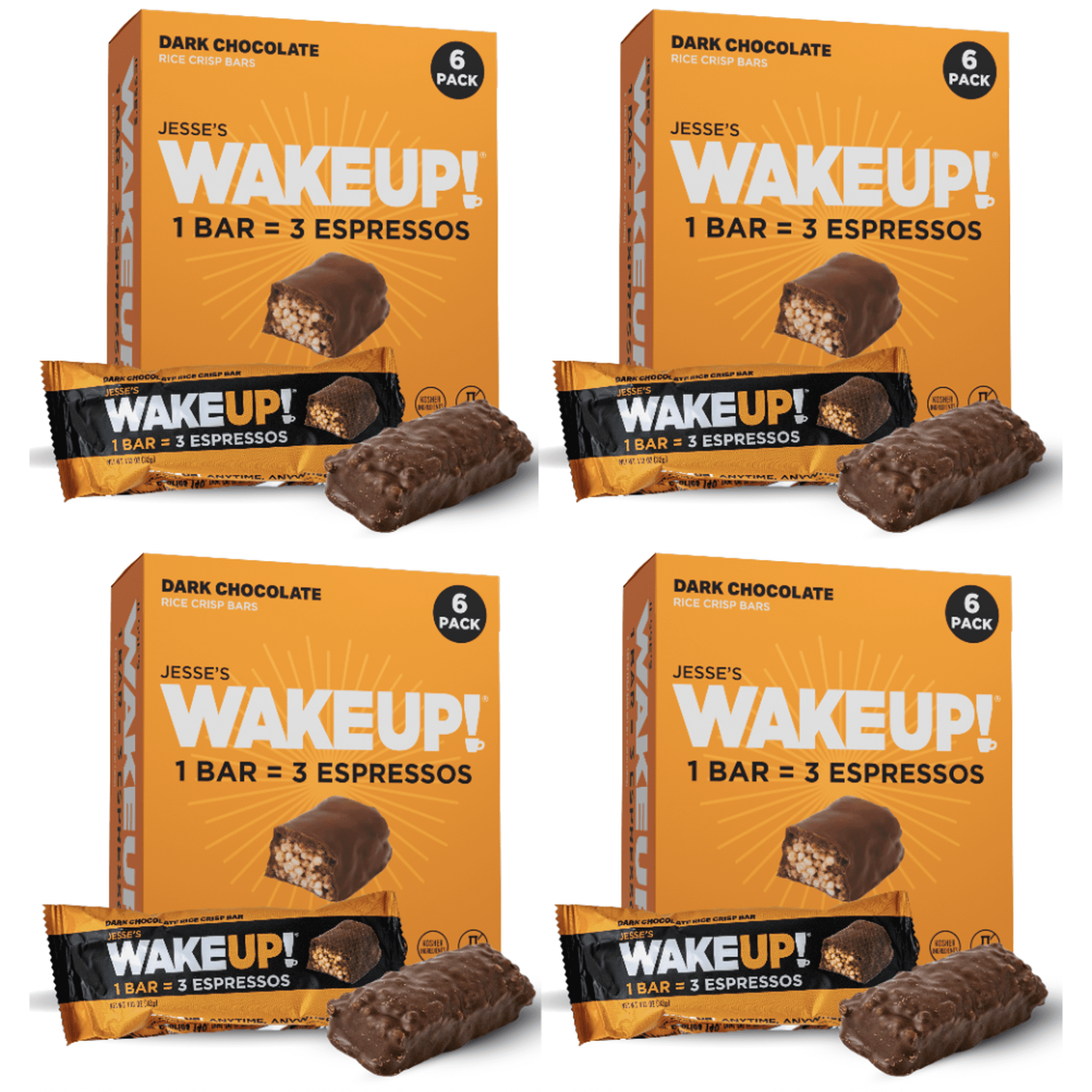 Caffeinated Dark Chocolate Bars – Jesse’s WakeUP! 350mg