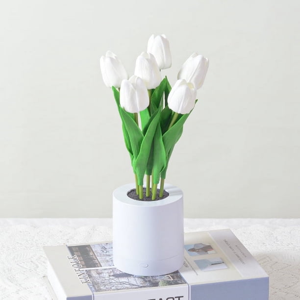 Regalo para novia, mamá, hija, tía, lámpara de flores, tulipanes con pilas, luz nocturna, regalo para su fiesta de cumpleaños, decoración de la sala de bodas