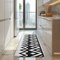 thumbnail image 4 of Black and White Zigzag Pattern Kitchen Rug Mat,Kitchen Runner Rugs Non Skid Washable,Decorative Kitchen Floor Mats for Kitchen,Sink,Laundry,17"x47.2", 4 of 7