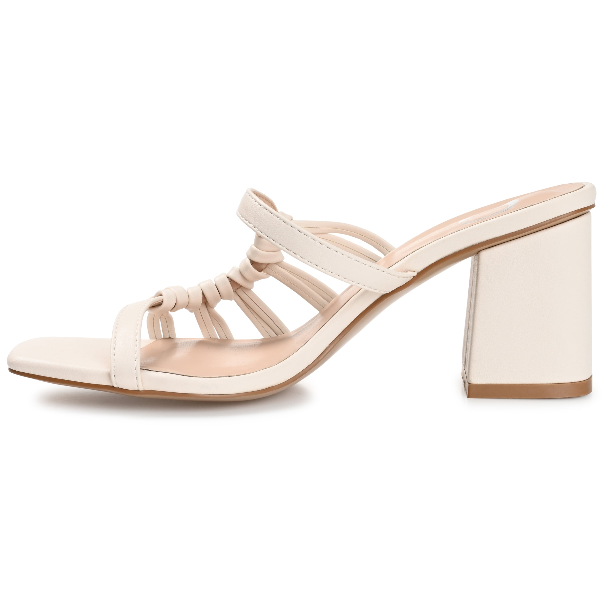Journee Womens Emory Open Square Toe Block Heel Sandals