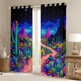 thumbnail image 5 of jejeloiu Colorful Cactus Flowers Black Out Curtains,Tropical Desert Plant Curtains Pack of 2 (42x63 Each),Watercolor Natural Scenery Bedroom Curtains For Girls Kids,Microfiber Bedroom Decor, 5 of 6
