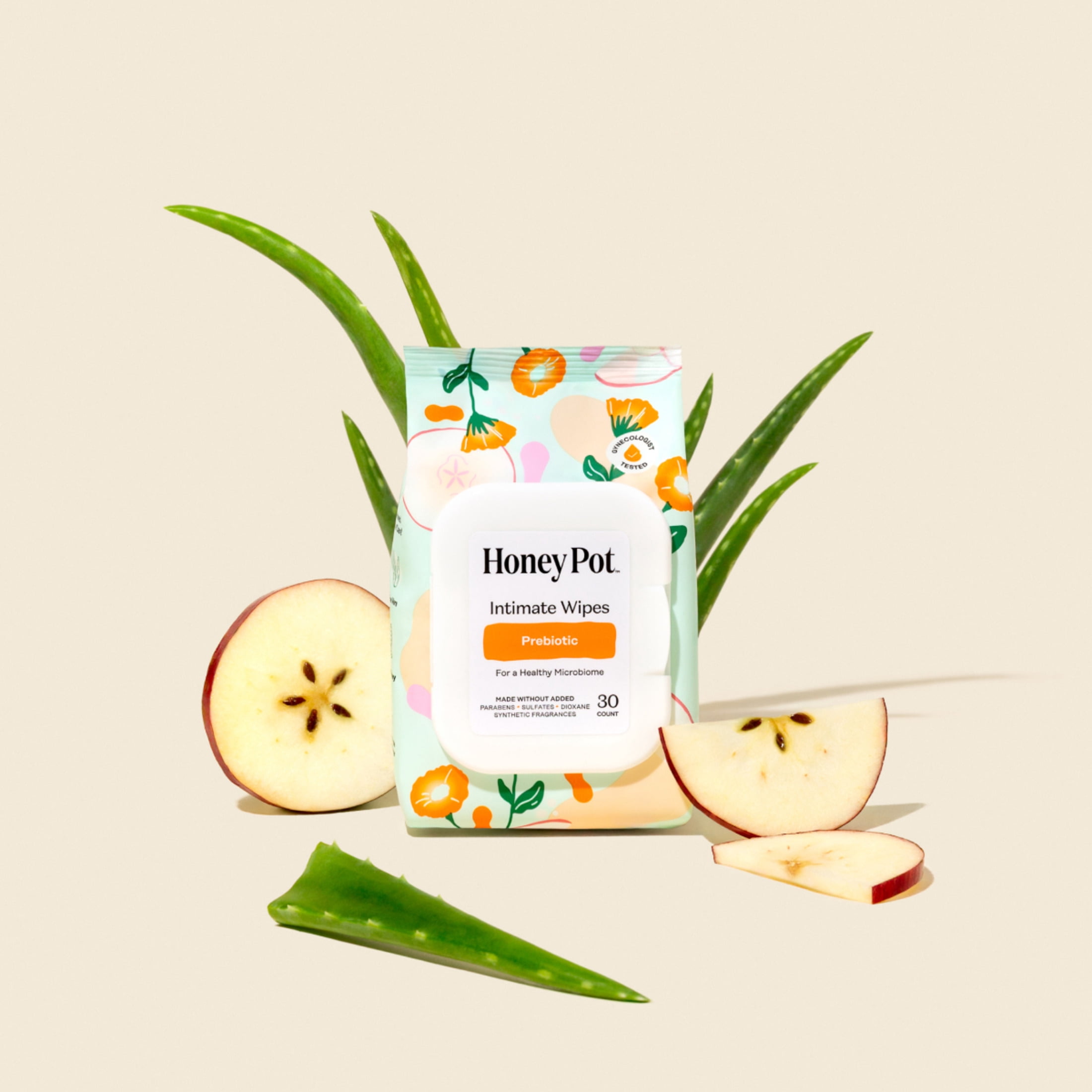 Honey Pot Intimate Wipes - Prebiotic, 30 Count