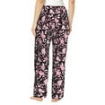 thumbnail image 3 of Naloa Daisies Flowers Print Women’s Ultra-Soft Comfy Pajama Lounge Pants with Pockets & Drawstring, 3 of 8