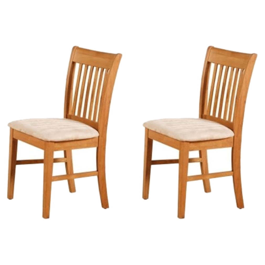 East West Furniture NFC-OAK-C Norfolk kitchen dining chair with Cushion Seat -Oak Finish.