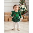 thumbnail image 3 of BemeyourBBs Baby Girl Christmas Outfit Includes Romper Plaid Shorts Headband Socks, 3 of 9