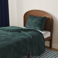 thumbnail image 2 of Mainstays Kids Dark Green Solid Plush Ribbed Corduroy Comforter Set, Twin, 2 Pieces, 2 of 8
