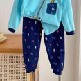 thumbnail image 5 of TOWED22 Toddler Newborn Boy Clothes 2Pcs Long Sleeve Print Cotton Pullover Top Elastic Waist Pants Fall Winter Outfits(Sky Blue,5-6 Y), 5 of 5