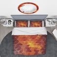 thumbnail image 3 of Designart 'Triangular Geometry in Red and Orange' Modern & Contemporary Bedding Set - Duvet Cover & Shams, 3 of 4