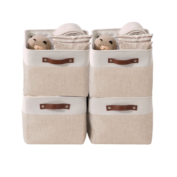 Contenedores de almacenamiento DECOMOMO de tela para estantes de 38 x 28 x 24 cm, paquete de 4