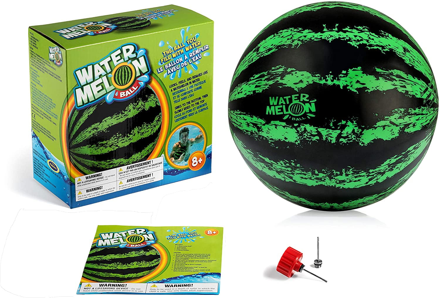 or Adults The Ultimate Swimming Pool Game Pool Ball for Under Water Passing Efitty Watermelon Ball 1PC-Green Kids Dribbling Diving and Pool Games for Teens