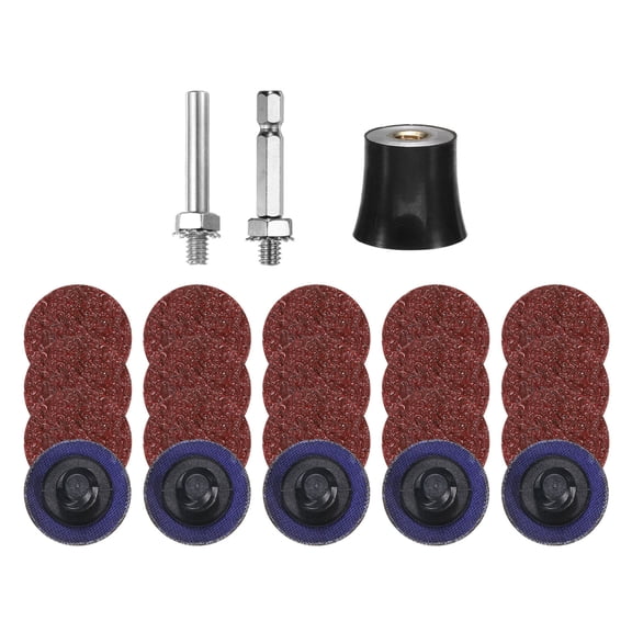 Uxcell 23pcs Quick Change Discs Set 1" Roll Lock Sanding Discs with 1/4" Shank Pad Holder 36 Grit for Polish Rust Removal