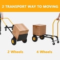 thumbnail image 4 of Edtara Convertible Hand Truck With Solid Tires, 4-Wheel Platform Dolly That Transforms Into 2-Wheel Dolly Cart or 4-Wheel Push Cart, Ideal for Moving Loads In Warehouse, Garden or Grocery, 4 of 7
