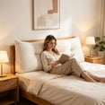 thumbnail image 3 of Triangle Reading Pillow Wedge Headboard Large Back Support Cushion, Tufted Cotton Linen Bolster for Sitting Up in Bed, Daybed Rest Pillow Lumbar Support Leg Positioning Comfort, 3 of 3