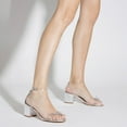 thumbnail image 7 of Schutz Elyda Mid Silver Bow Tie Vamp Ankle Strap Open Toe Block Heel Sandals (Silver, 5.5), 7 of 7