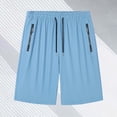 thumbnail image 2 of Zjunqe Ice Silk Active Shorts Quick Dry Athletic Shorts Elastic Waist Drawstring Workout Shorts with Zipper Pockets Lightweight Casual Running Gym Breathable Stretch Bermuda Shorts Sky Blue 8Xl, 2 of 8