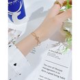 thumbnail image 3 of Pulsera de cadena de eslabones con dije de cruz para mujeres adolescentes, ajustable, dorado TUNC Sencillez, 3 of 5