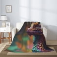 thumbnail image 2 of Hirioo Rainbow Scales Fantasy Dragon for Flannel Blanket, Cozy and Warm Throw for Bed or Couch ,Perfect for All Seasons-40"x30", 2 of 6