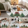 thumbnail image 5 of Christmas Round Area Rug 7Ft Washable Circle Rugs for Dorm Laundry Room, Winter Green Pine Trees Maple Leave Xmas Balls Non-Slip Carpet Floor Mats Indoor Outdoor Carpet Runner Aesthetic Home Decor, 5 of 8