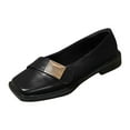 thumbnail image 3 of Leozcaa Leather Flats for Women Comfortable Square Toe Slip On Flats Soft Work Flats Retro Mary Jane Flats, 3 of 7