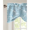 thumbnail image 3 of Tie Up Valance Curtain for Kitchen,Summer Blue Coral Rod Pocket Short Curtains Adjustable Tie-Up Shade Valances,Abstract Marine Plants Window Treatment for Bathroom Living Room Bedroom, 3 of 8