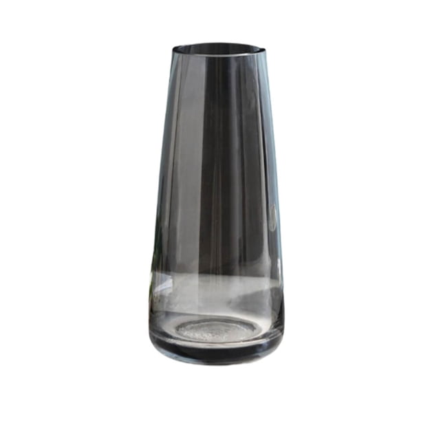 Inteprter Arreglo de jarrón de cristal Soporte de flores Maceta transparente hecha a mano Centros de para el hogar Cocina Muebles de Decoración del hogar Gris