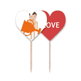 thumbnail image 1 of Character Sports Award Clothes Toothpick Flag LOVE Heart Lable Cupcake Pick, 1 of 4
