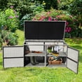 thumbnail image 2 of Spaco 88 Gallon Garden Patio Rattan Storage Container Box, Storage Box, Gray, 2 of 12