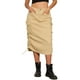 thumbnail image 1 of Falda Midi INSPIRE CHIC para mujer con bolsillo de solapa, abertura trasera, falda cargo con cordón, color caqui claro M, 1 of 6