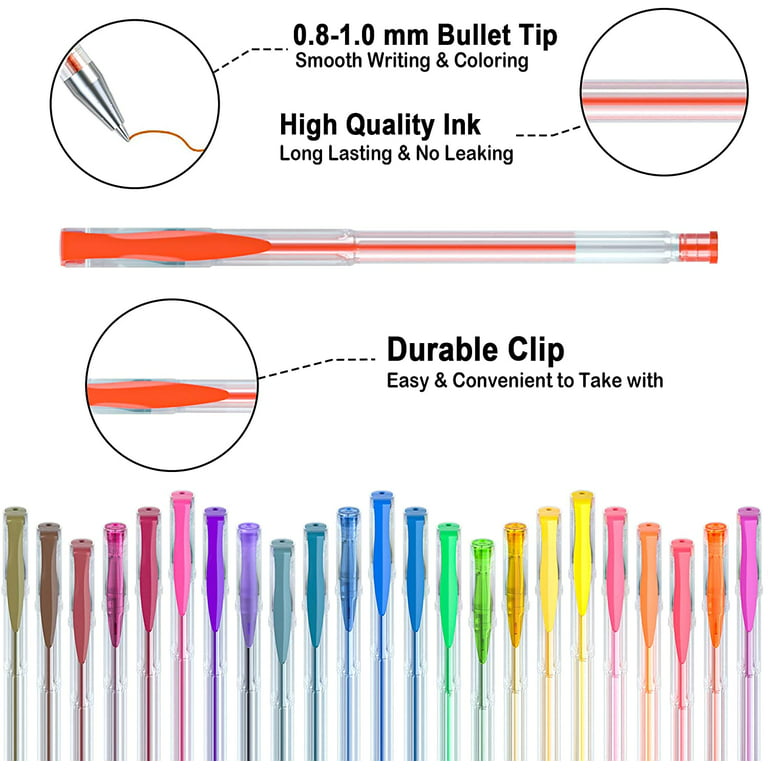  Gel Pens,Tanmit Gel Pens Set, 120 Colored Gel Pen plus 120  Refills for Adults Coloring Books, Drawing, Art Projects (No Duplicates) :  Arts, Crafts & Sewing