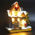 thumbnail image 4 of Christmas Light House Resin Statue Christmas Desktop Ornament Statue, 4 of 5