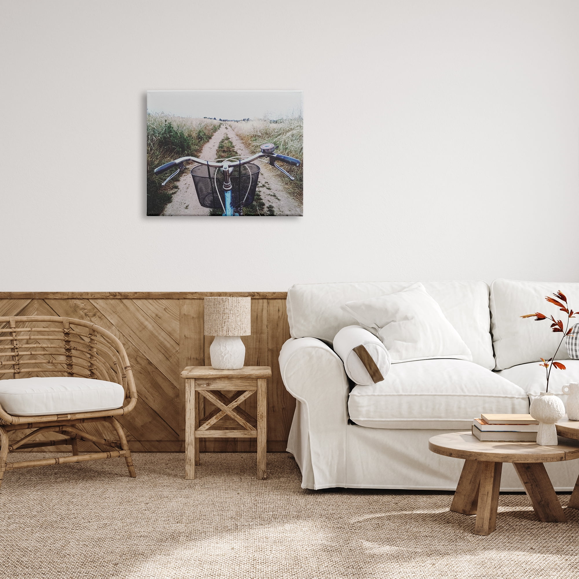 Stupell Industries Bicycle on Rural Path Nature Photography Gallery Wrapped Canvas Print Wall Art, 30 x 24