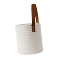thumbnail image 1 of yuksok Hand Woven Hanging Rope Planter Baskets Multifunctional with Handles Round Small White, 1 of 9