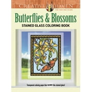 Butterflies & Blossoms Stained Glass Coloring Book