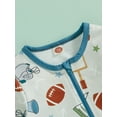 thumbnail image 6 of aturustex Infant Baby Boy Girl Football Romper 0-18M Newborn Full Length Zipper Jumpsuit Long Sleeve Bodysuits Cute Printed Round Neck Rompers Toddlers Loose Casual Daily Spring Fall Clothes, 6 of 8