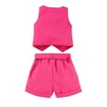 thumbnail image 6 of AVTOIFY Kids Clothes, Baby Outfits, Baby Clothes, Girls' Fashion V-neck Breasted Suspender Pleated Skirt Hat Four Piece Set Hot Pink 7 Years, 6 of 9