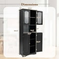 thumbnail image 3 of Costway 64.5" Tall Bathroom Cabinet with Tempered Glass Doors Adjustable Shelves Black, 3 of 10