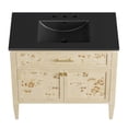 thumbnail image 6 of Modway Elysian 36" Modern Wood Bathroom Vanity in Black and Burl Oatmeal, 6 of 17