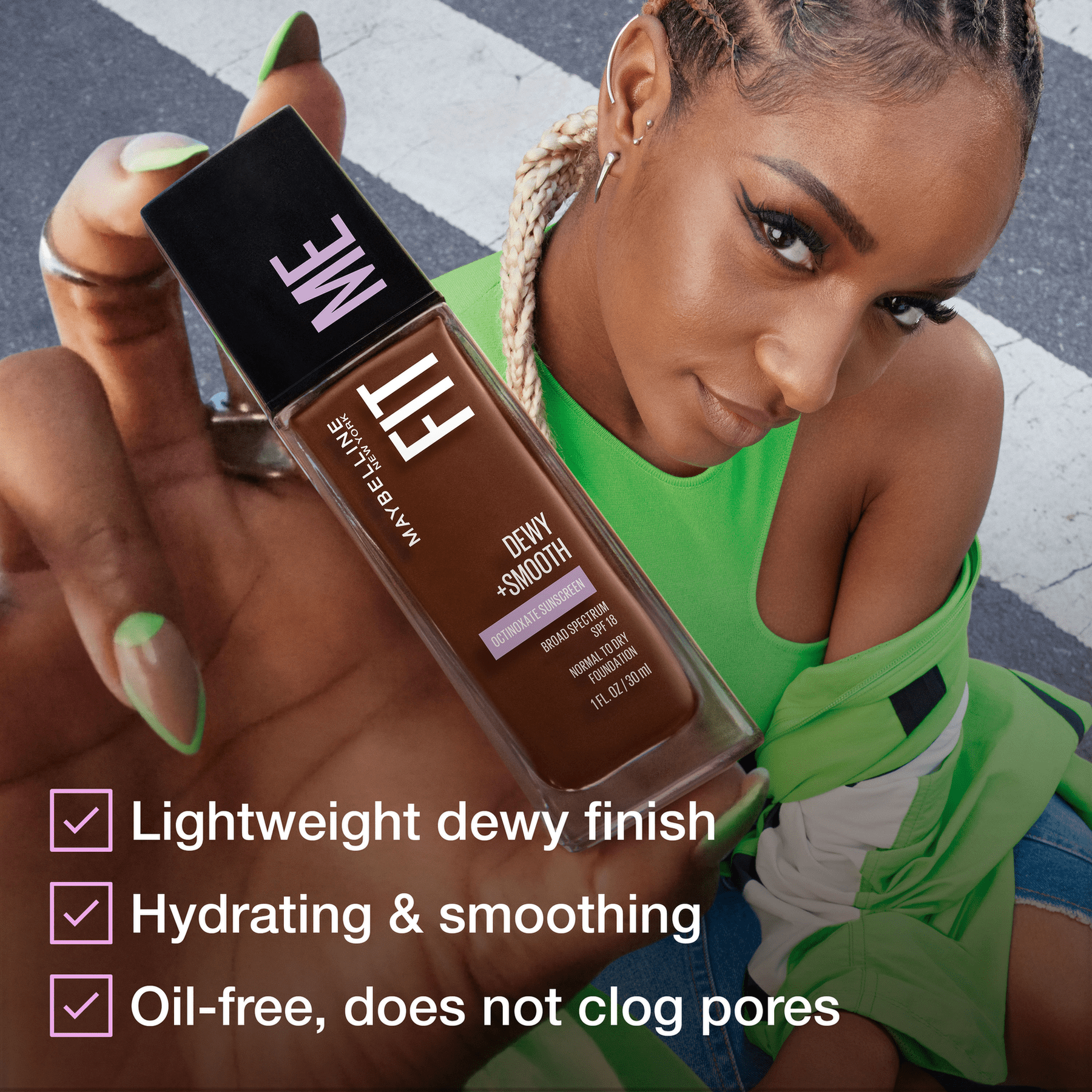 (2 pack) Maybelline Fit Me Dewy and Smooth Liquid Foundation, SPF 18, 245 Classic Beige, 1 fl oz