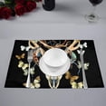 thumbnail image 2 of ECZJNT Butterfly Deer Skull Placemat Plate Holder Set of 6, Table Mats Protector 12x18 inch, 2 of 5