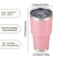 thumbnail image 2 of 30oz Tumbler Stainless Steel Vacuum Insulated Water Coffee Tumbler Cup Double Wall Powder Coated Spill-Proof Travel Mug Thermal Cup for Home Outdoor Pink, 2 of 6