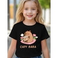 thumbnail image 1 of Girls' Round Neck T-Shirt, Casual And Comfortable, 95% Cotton, Print T-Shirt., 1 of 7