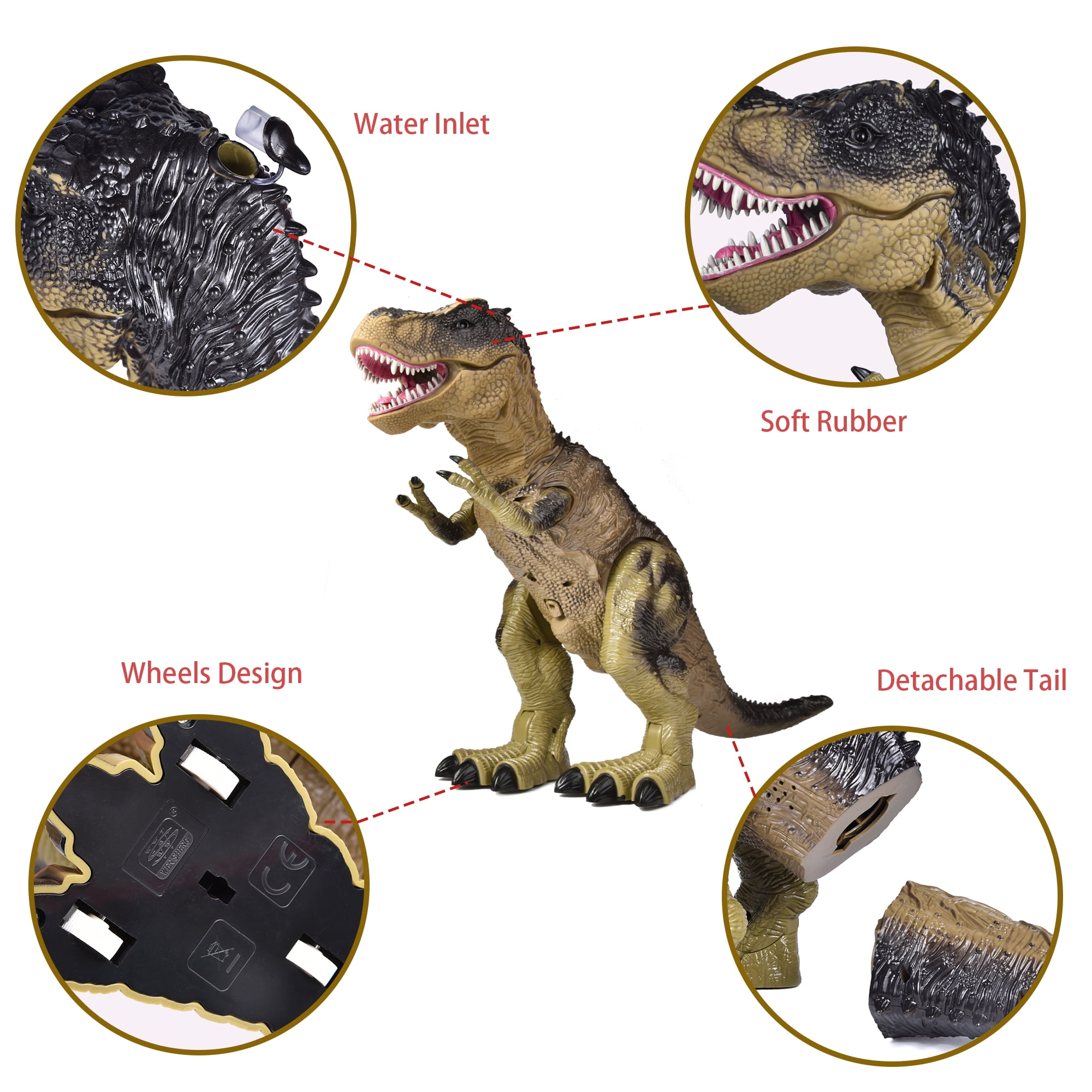  Advanced Play Dinosaur Trex Toy Realistic Walking Tyrannosaurus  Rex Multifunction RC Trex Toy Figure with Roaring Spraying Function Good  Dinosaur Toys for Boys Girls Ages 3 Plus : Toys & Games