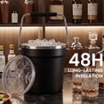 thumbnail image 6 of Stainless Steel Insulated Ice Bucket with Lid & Handle, Large Capacity Beverage Cooler for Beer, Wine & Ice, Double Wall Ice Bucket for Party, Patio, Outdoor Use, Black, 6 of 8