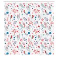thumbnail image 2 of Ambesonne Nature Shower Curtain, Springy Birds Twigs Layout, 69"Wx70"L, White Multicolor, 2 of 4