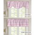 thumbnail image 5 of Tie Up Valance Curtain for Kitchen, Retro Pink Stripes on Linen Rod Pocket Short Curtains Adjustable Tie-Up Shade Valances, Farmhouse Abstract Art Window Treatment for Bathroom Living Room Bedroom, 5 of 7