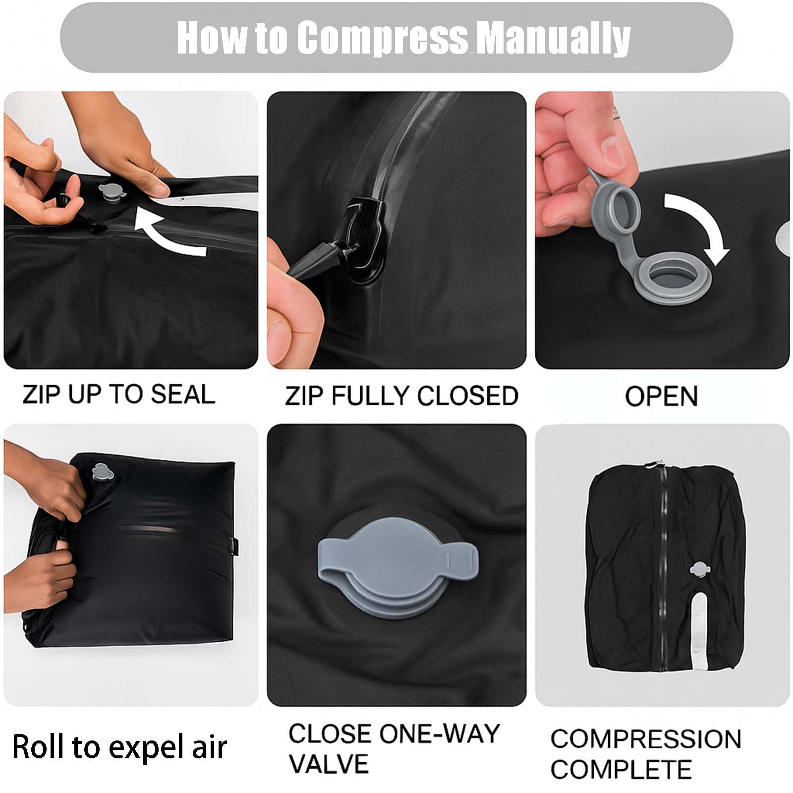 OverPack Bag, Vacuum Compression Travel Bag, Waterproof Zipper, Space Saver Packing Cube with One-Way Valve & Handle, Durable TPU Polyester Material, for Luggage & Backpack(1 bag 1 pump)