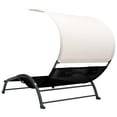 thumbnail image 4 of vidaXL Double Sunlounger Patio Outdoor Lounge Chair with Canopy Textilene, 4 of 6