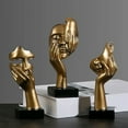 thumbnail image 6 of Nordic Statue Abstract Resin Desktop Ornaments Sculpture Figurines Face Character Art Crafts Office Home Decoration A Resin Gold, 6 of 6